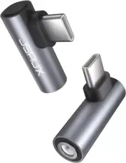 JSAUX 2 Pack Right Angle USB C to 3.5mm Audio 2 2 (16bit/48khz), Grey