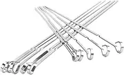 GAROZATION 10Pcs Stainless Steel Flat Barbecue Skewers Durable and Stylish BBQ Tools for Outdoor Cooking for Kebabs and Grilling
