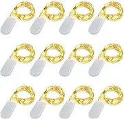 [12-PACK] LED String Lights LED Moon Lights 20 Led Micro Lights On Silver Copper Wire ( Batteries Include) For DIY Wedding Centerpiece Table Decoration Party (Warm White) (Warm White)