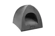 Paws N Claws Lux Velvet Foldable Pet Cat Cave 38x35cm Plush Cushion Dark Grey