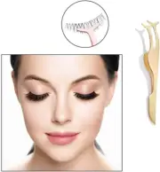 False Eyelash Tweezers Extension Clip Tool Remover Applicator Rounded Safe GOLD