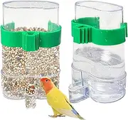 Generic No Mess Bird Feeder, Automatic Water Dispenser & Pet Bird Feeder, Set of 2, Spill Proof, Easy to Install & Clean, Suitable for Budgies, Parakeets, Cockatoos & More