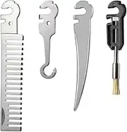 Roxon FT08 Build Your Own Multitool Accessory for Flex Multitool (4 pcs A Set Included Comb, Marlin Spike, Mini Brush, Hook) Good for Outdoor & Camping