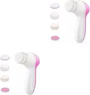 SOESFOUFU 2 Pcs Facial Cleansing Brush Electric Face Wash Face Scrubber Deep Clean Elastic Skin Travel Size