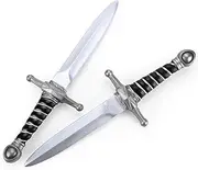 '15'' Fake Foam Swords Martial Arts Weapons, Realistic Dagger Knife Toy, Foam Short Sword Prop for Play Fighting and Assassins Costume Accessory'
