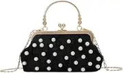 [Generic] Women Beaded Evening Handbag Pearl Decoration Cute Clutch Purse Small Bridal Wedding Tote Bags