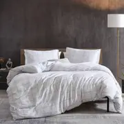 Kenneth Cole Holden Gridded Bed Quilt Cover Set Cotton Home Bedding Grey