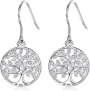 Tree of Life Earrings for Women 925 Sterling Silver Family Tree Gifts for Women