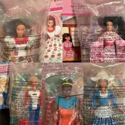 Vintage Olympics Barbie Village 1995 NIP McDonald's Happy Meal Set With Boxes