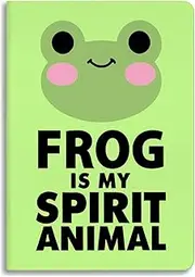 WHLBHG Frog Gifts for Frog Lover Frog Leather Journal Notebook Frog is My Spirit Animal Frog Animal Themed Gift Animal Lover Gift (Spirit-Frog)