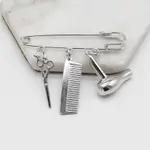 CREATIVE PERSONALITY HAIR STYLIST BROOCH CHARM JEWELRY