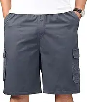 [JEShifangjiusu] Mens Non Stretch Thin Cargo Shorts with Multi Pockets Hiking Travel Short Pant for Men Quick Dry Jogger Shorts