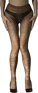 [Oxtxuzdm] Animal Dots Patterned Thin Silk Tights Sheer Pantyhose High Waist Control Top Leggings Stockings Lingerie for Women