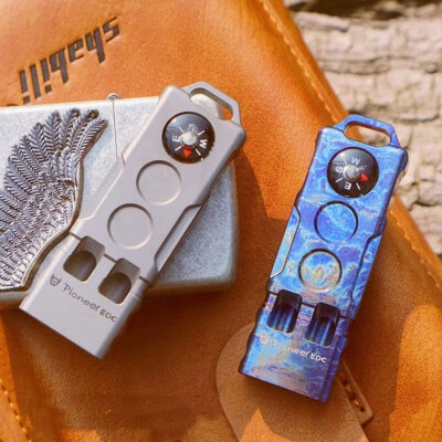 NewOutdoor Titanium Alloy Survival Safty Whistle Training WarningwithCompassTool