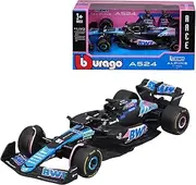 Bburago Formula 1 Alpine A524 Japan Version (2024): Model Car in 1:43 Scale, Special Model, from Driver #31 Esteban Ocon, Window Box, 12.5 cm, Blue Pink (18-38219O1)