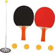 KOMBIUDA 1 Set Elastic Flexible Shaft Table Tennis Trainer Rackets Balls Base Plate Flexible Shaft Hollow Pipe Suckers Sports Training Device for Adults