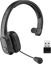 COMEXION Trucker Bluetooth Headset with Microphone Noise canceling, Wireless Headphone with Mute Microphone for Cell Phones, On Ear Bluetooth Headphone for Trucker, Home Office, Skype, Zoom.