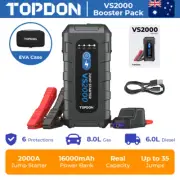 NEW TOPDON VS2000 12V 2000A Car Jump Starter with USB Station Box Power Bank LED