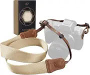 Padwa Lifestyle Off White DSLR/SLR Camera Strap Double Layer Horse Cowhide Ends