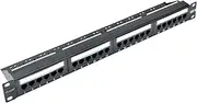 1U 24 Ports Cat6 Unshielded Wallmount or Rackmount Patch Panel UTP Ethernet Patch Panel with Cat6 Adapter Patch Panel
