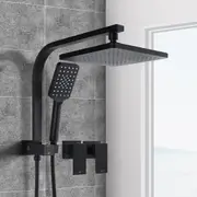 ACA Shower Head Set with Taps Tap 8" Rain Handheld Heads Square Black WELS