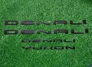 3D Letter Side Door Rear Tailgate Emblem Badge Nameplate Compatible for 2021-2023 Denali Yukon Set of 4Pcs (Gloss Black)