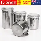 Coffee Canister Airtight Steel Vacuum Storage Bean Flour Sugar Container Holder