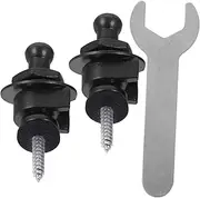 JEWEDECO 2pcs Acoustic Guitar Strap Buttons with Wrench Classic Design Strap Lock for Guitar Ukulele Easy Installation Suitable for Durable Versatile
