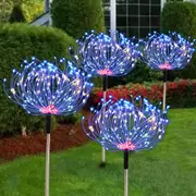 Waterproof Garden Solar 4 IN 1 Set Firework Lights with Remote 8 Modes 120 LED Starburst String Lights