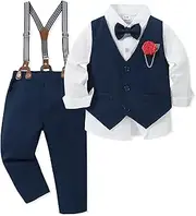 [WESIDOM] Christmas Baby Boys Girls Outfits with hat 3PCS,Toddler Infant Santa Long Sleeve Top and Classic Plaid Pants