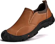 [UPIShi] Men's Waterproof Slip On Leather Hiking Outdoor Walking Casual Loafers Work Shoes