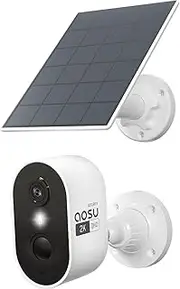 AOSU 2K Solar Security Cameras Wireless Outdoor, Solar Outdoor Camera for Home Security, WiFi Camera with Color Night Vision, PIR Human Detection, 2-Way Talk, IP66 Waterproof, Compatible with Alexa
