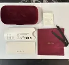 New Gucci Sunglasses Eyeglasses Case Burgundy Velvet Clamshell Small Gucci Case