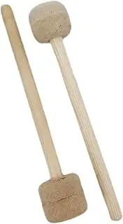 QUMIIRITY 1Pair Wool Felt Head Mallets for Percussion Instruments Durable Wooden Handle Drumsticks Music Drumstick for Snare Bass Drums