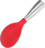 Ciieeo 1Pc Standable Rice Spoon with Stainless Steel Handle Ergonomic Design Kitchen Utensil for Rice Cooking and Serving Creative Spoon Red Color