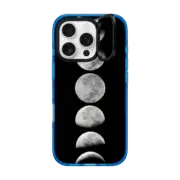 iPhone 16 Pro Impact Ring Stand Case MagSafe Compatible Moon phases. Black and white case