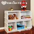 Stackable 2 PCS SET WOODEN KIDS Children's TOY STORAGE UNIT SHELF BOX Organizer