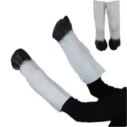 2 Piece Horse Hooves Legs Gloves Latex Mask Horse Head Mask Animal Head Creepy Halloween Costume Theater Toy Part