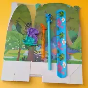 Kids Dinosaur Pack, Cardboard Box, Fidget Toy, Pen, Bubble Blower, Slap Band