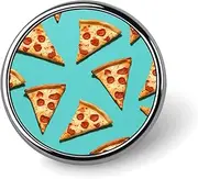[FZMVSQH] Green Pizza Slices Printed Round Button Pin Badges Metal Pinback Buttons 1 Inch Pins for Hat Shirt Clothing Bags Decoration, Circular, Aluminum