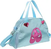 MOBUTOFU Multifunctional Teen Gym Bag Small Dance Backpack Shoe Print for Girls' Dance Gym Activities Sky-Blue