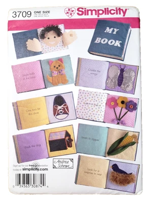 Simplicity Sewing Pattern Soft Cloth Book Learning Activities For Young Children