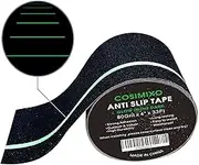 4" x 33Ft Grip Tape Anti Slip Traction Tape,Glow in The Dark Friction, Abrasive Adhesive Non Slip for Stairs, Indoor and Outdoor, Black Cosimixo