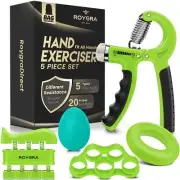 roygra Hand Grip Strengthener, Adjustable Grip Strength Trainer with 4 Exerci