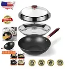Versatile 12.5-Inch Wok & Stir-Fry Pan Set - Perfect for Healthy Family Cooking