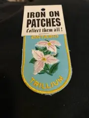 VTG ONTARIO TRILLIUM Flower Canada Souvenir Iron On Patch