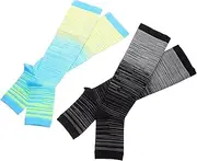 FONDOTIN Full Calf Compression Stockings Toeless Yoga Socks Men's Toe Ankle Socks Size Xl