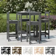 Outdoor Bar Set 5 Piece Outdoor Bar Table and Chairs Solid Wood Pine vidaXL
