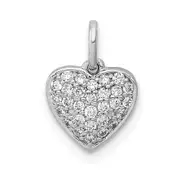 14k White Gold 1/5ct. Real Diamond Heart Pendant