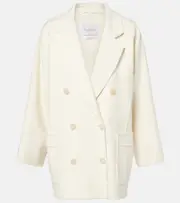 [Max Mara] Max Mara Orma double-breasted wool and cashmere jacket UK 16 white